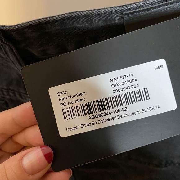 Nasty Gal Black Distress Straight Leg Jeans - Picture 6 of 6